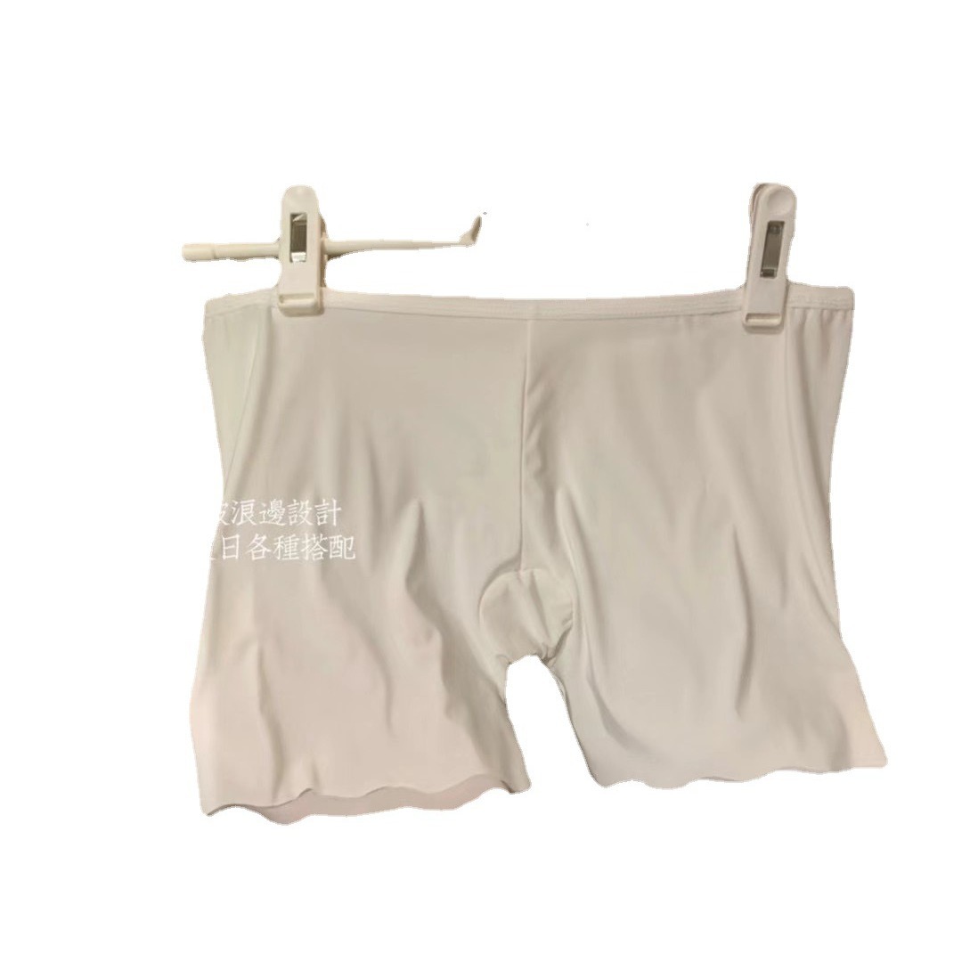Verano sin costuras pantalones de seda de hielo color sólido de una pieza de cintura alta delgada desgaste exterior seguro bottoming pantalones cortos anti-exposición para las mujeres