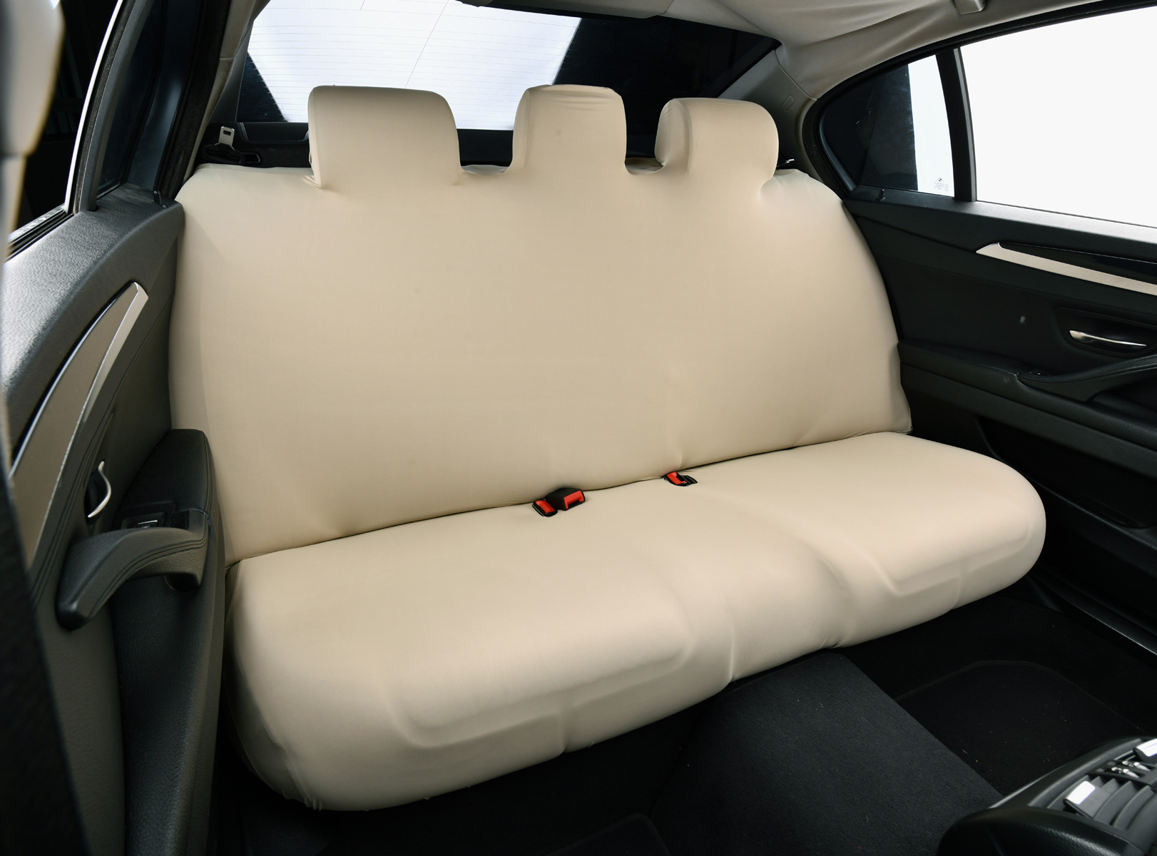 Elastic car cooling rear seat cushion cover, ice silk backrest seat cushion integrated seat protector, universal fit