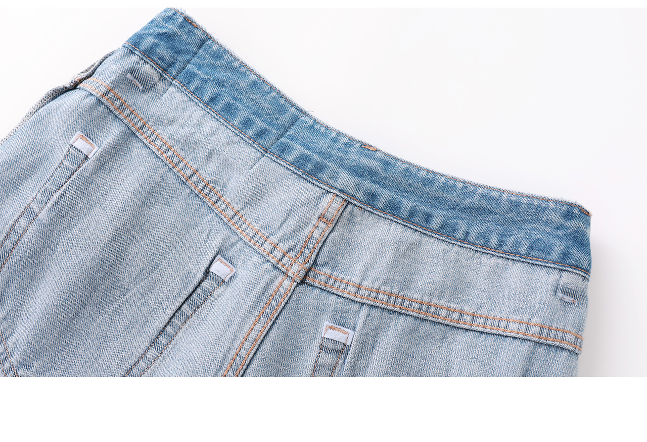 Quần jean nữ ống rộng chất liệu cotton giặt mềm, dáng rộng thùng thình phong cách denim — xanh lam chi tiết 31