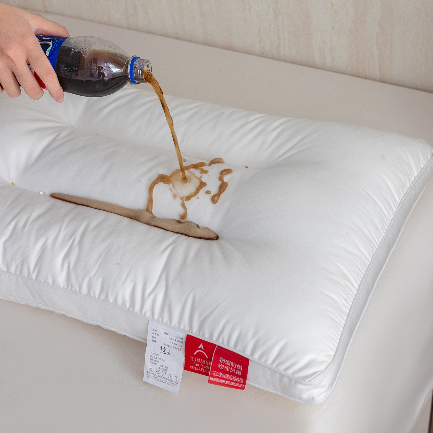 Classe A almohada de algodón súper suave para bebés almohada de alojamiento japonés dormitorio alumno tres microfibra blanca