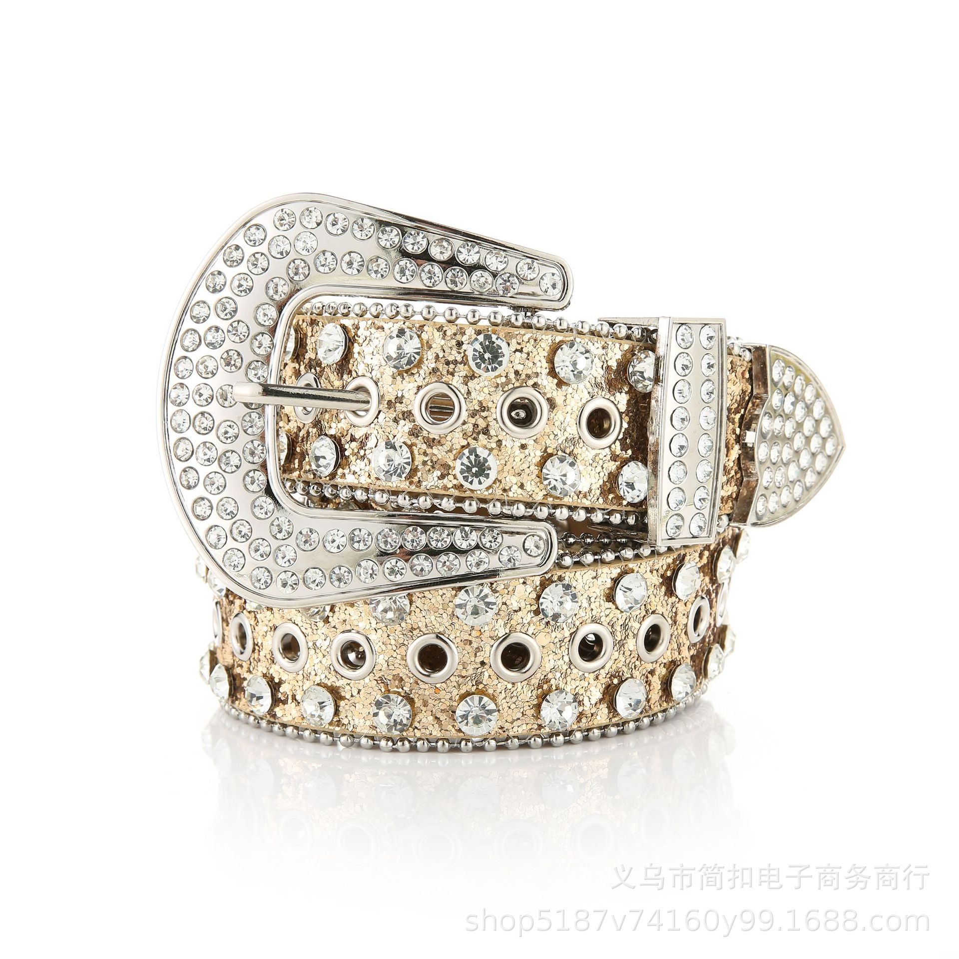 Nuevo cinturón de diamantes de imitación de las mujeres al por mayor cinturón ancho rhinestone incrustaciones decorativas de moda Pantalones vaqueros de la calle cinturón