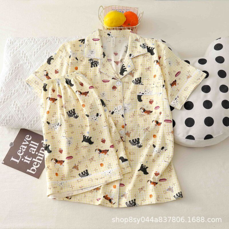 New Two-Piece Set of Sweet Pajamas, Cloud Shorts, Summer Short-Sleeved Shorts, Cute Cartoon Home Clothes, Can Be Worn Outside New Two-Piece Set of Sweet Pajamas, Cloud Shorts, Summer Short-Sleeved Shorts, Cute Cartoon Home Clothes, Can Be Worn Outside