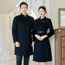 高端90%羊毛大衣女呢子羊绒外套售楼部团购定制印LOGO职业装工装