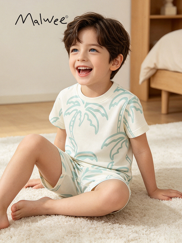 Malwee nuevo traje para niños, diseño de impresión de niños europeos y estadounidenses, suave y transpirable, adecuado para niños de 3 - 8 años de edad.