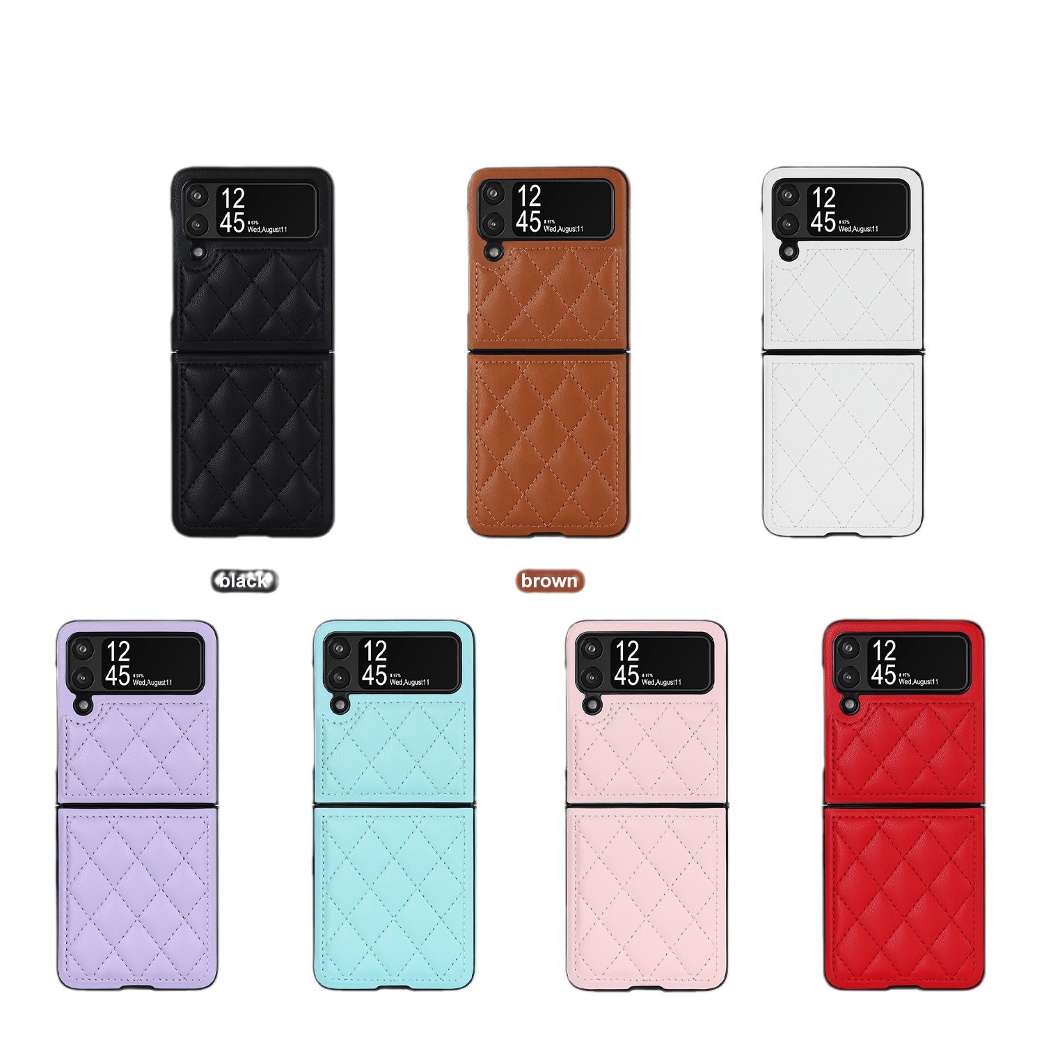 Galaxy Z Flip6 Phone Case with Lamb Pattern for Samsung fold6 Retro Protective Case Dream Phone Leather_voghion.com