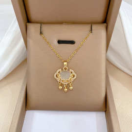 【钛钢】长命锁祥云如意轻奢设计百搭韩风ins小众设计直播项链