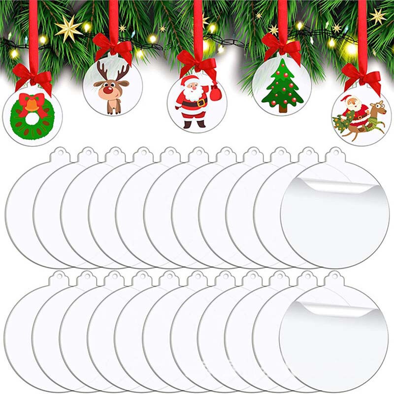 Cross-Border Supply of New Products in Stock Acrylic Christmas Blank Decorative Pendants Laser Cut Pmma Transparent Discs