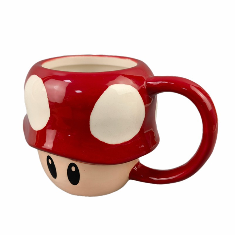 Super Mario Taza de cerámica con tapa de estilo explosivo transfronterizo cuidadosamente seleccionado Taza de agua de café periférica del juego