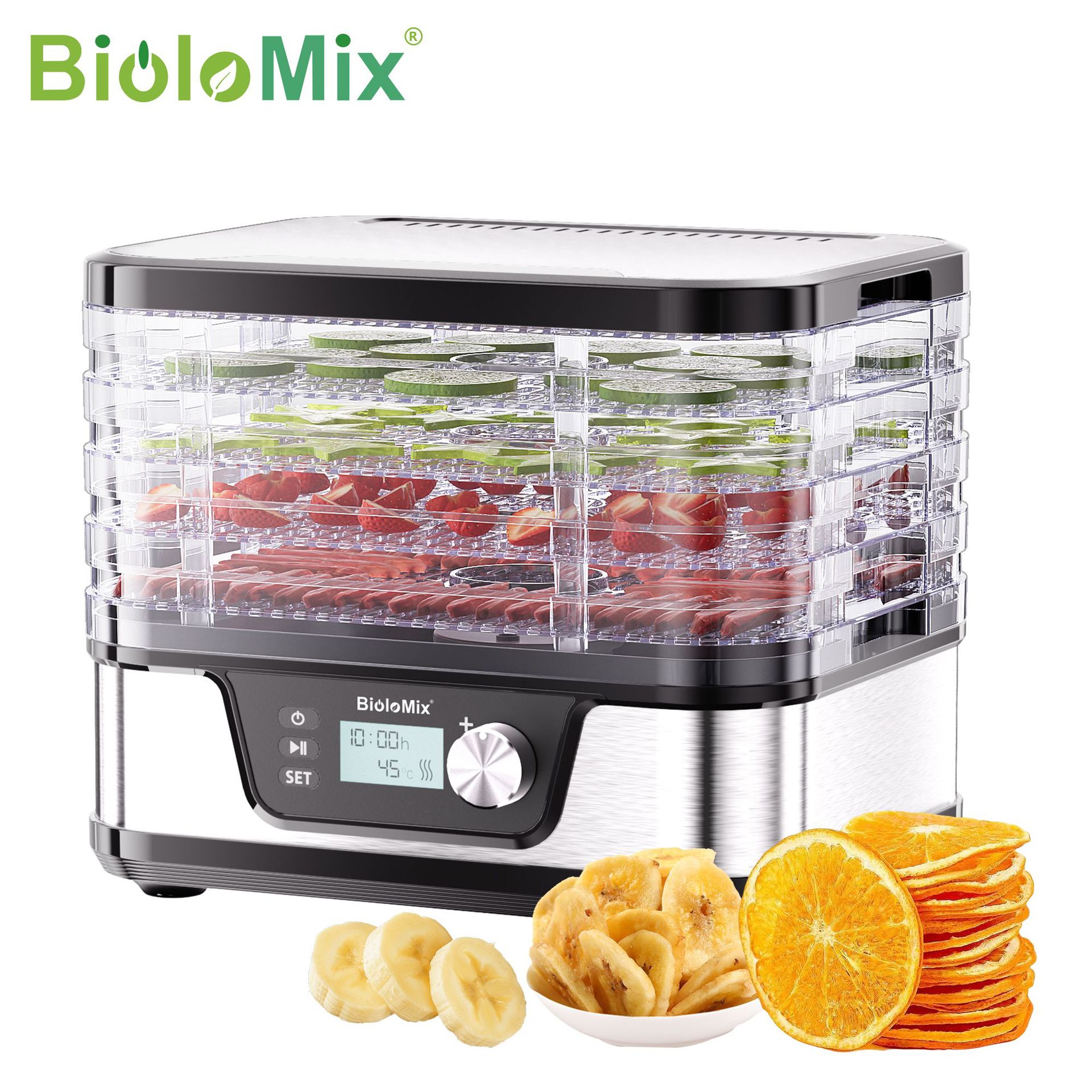 Deshidratador de Alimentos Doméstico de Acero Inoxidable para Cocina