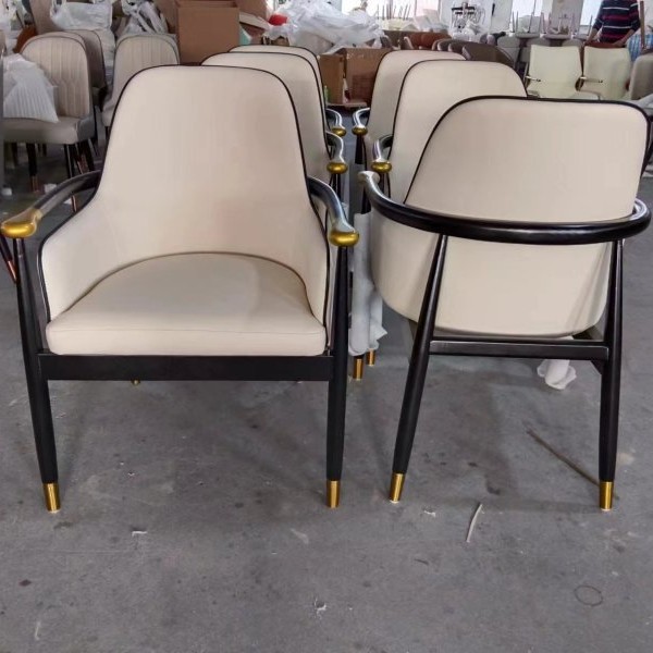 Foshan Hotel Room Reception Chair Negotiation Chair Solid Wood New Chinese Style Tea Table and Chair Villa Club Armchair Manufacturer