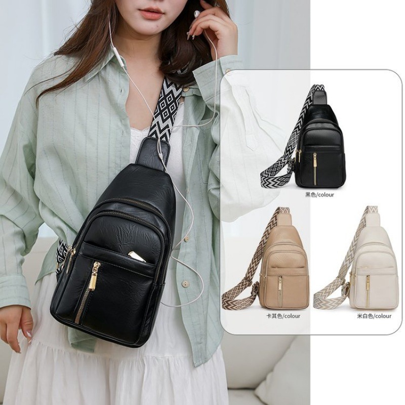 Bolso de pecho de talla única 2024 verano PU mensajero moda diseño fresco ocio todo fósforo viajes al aire libre moda todo fósforo