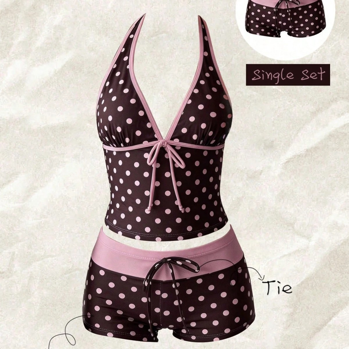 2026 Hot-Selling European and American Cross-Border Women's 2-Piece Swimsuit Multi-Color Polka Dot Tie Bikini Sexy Bikini