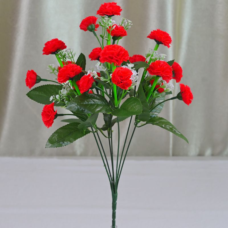 Clavel de imitación flor seda pudín flor falsa mesa flor decoración paisaje props de disparo al por mayor