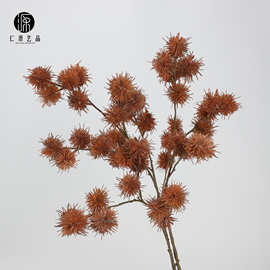 工厂直销 仿真花板栗果复古色干花果实 婚庆家居圣诞装饰插花配材
