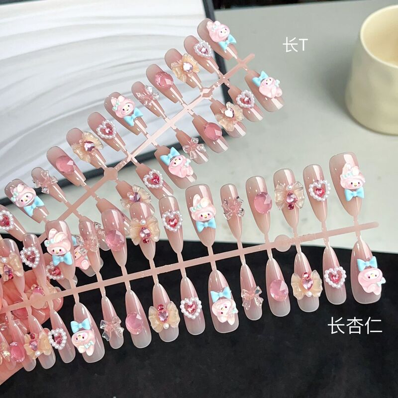 30 pieces of hand-worn beautiful jade rabbit new high-grade white detachable nail art patch manual nail art creative