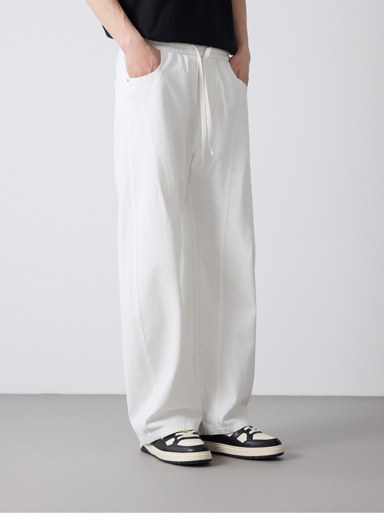 Quần jean nam ống rộng phong cách Mỹ chất liệu cotton — đen chi tiết 14