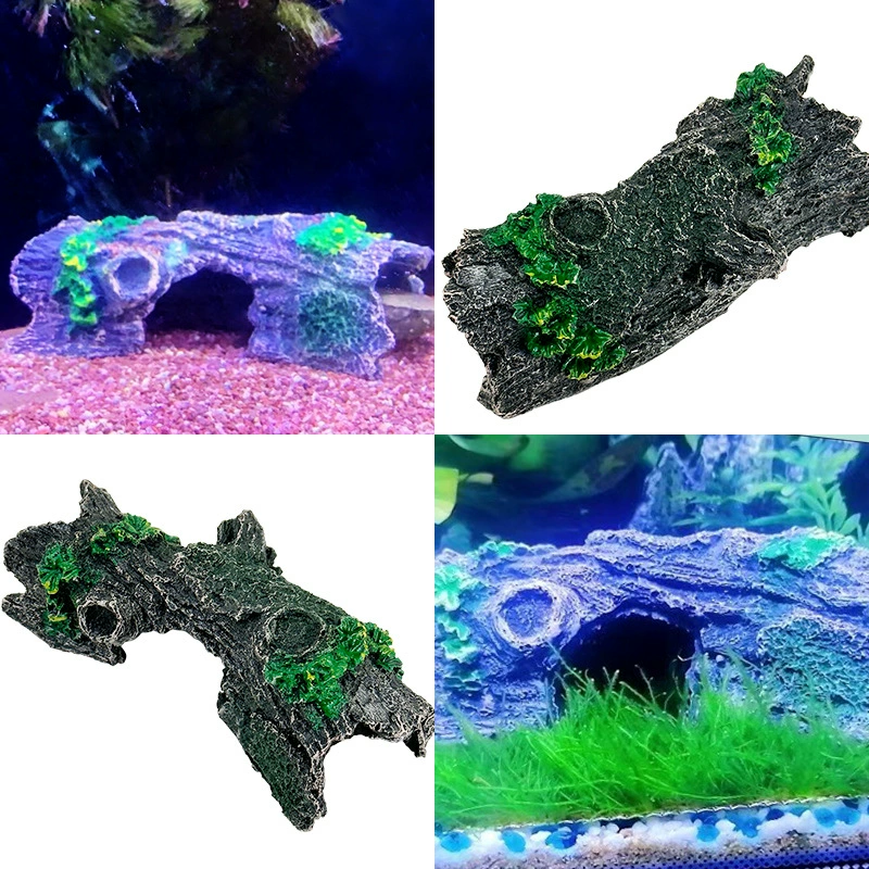 1 шт. Украшение для аквариума Смола полый ствол украшение Douyu House пещера деревянный дом украшение для аквариума кора