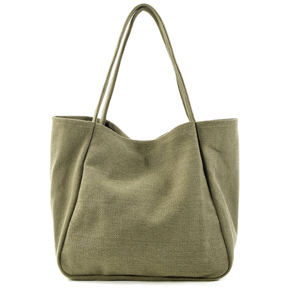 外贸纯色帆布托特包 时尚简约女士帆布手提袋 空白广告帆布购物袋