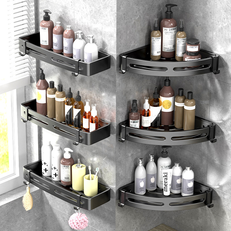 Hole-Free Bathroom Storage Rack Toilet Washbasin Bathroom Wall-Mounted Triangle Storage Rack Bathroom Storage Rack