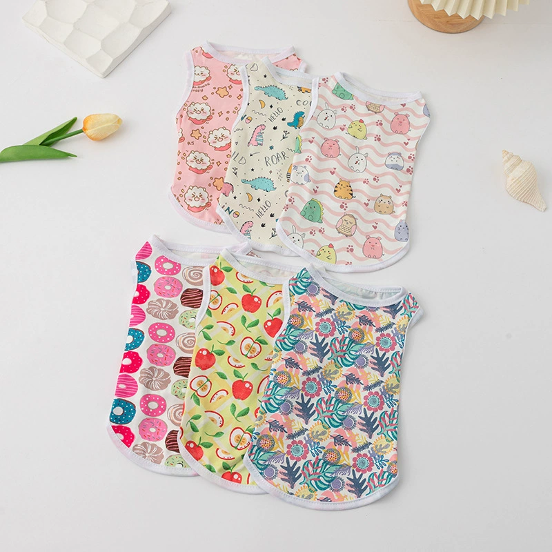 Источник Фабрика Жилет для домашних животных с принтом собаки мультфильм милый жилет Одежда для щенков Одежда для домашних животных Жилет для собак