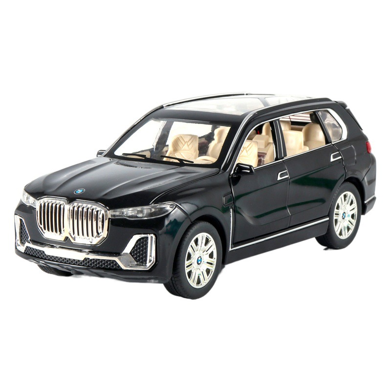 (A granel) modelo de coche de aleación de automóvil nuevo baoma X7 vehículo todoterreno con luz de sonido tire de nuevo modelo de música de coche de juguete