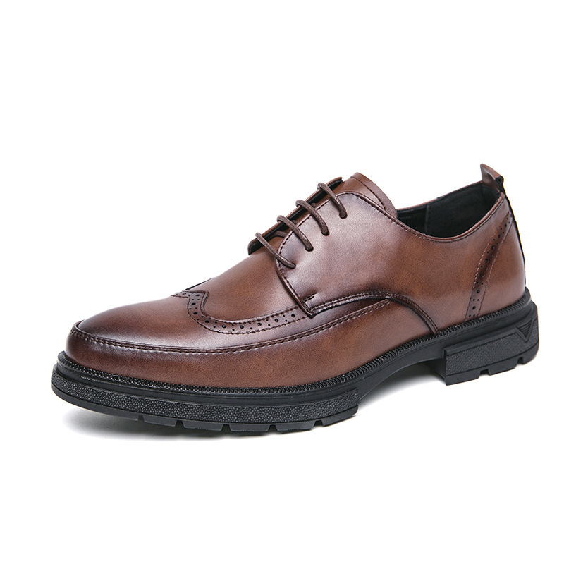 Zapatos de cuero casuales para hombres, zapatos de estilo británico de moda coreana para hombres, zapatos de boda para novio. image 6