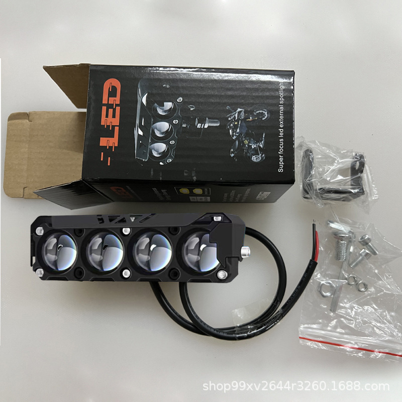Nuevo transfronterizo de motocicleta faro de luz LED amarillo y blanco doble color alto y bajo faro al por mayor image 7