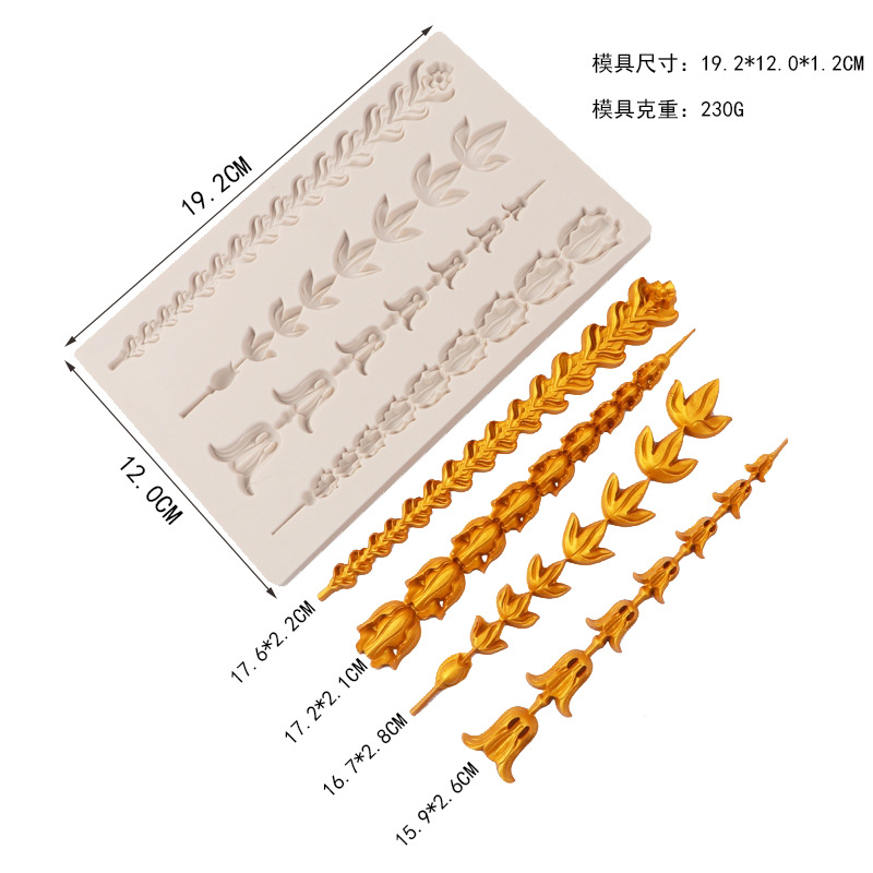 Molde de pastel de estilo europeo en relieve molde de silicona fondant ritmo seco borde de la torta molde para hornear molde epoxi DIY