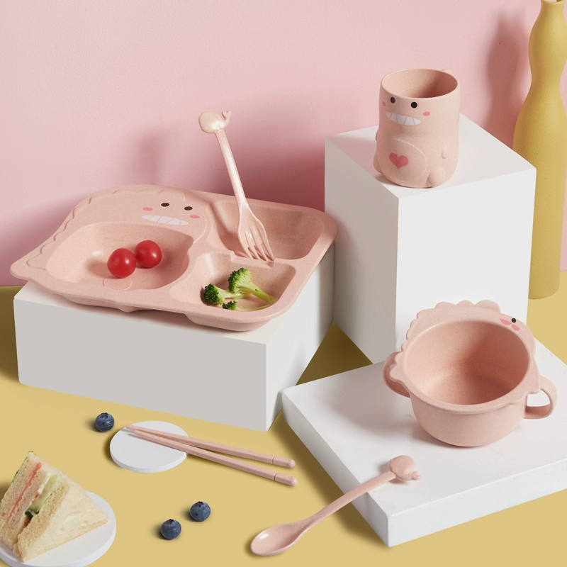 Детский набор посуды Детский домашний мультфильм милый анти-падение динозавр