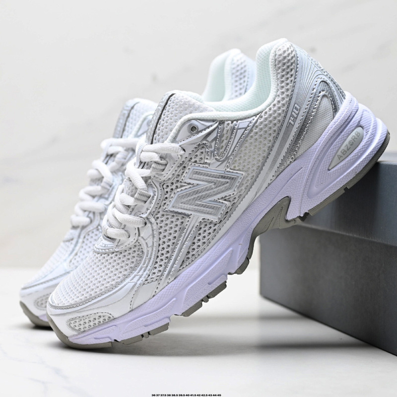 Pure Original Nb740 Jogging Shoes Leather Splicing Wear-Resistant Breathable Mesh Sports Shoes for Men and Women Casual Retro Running Shoes