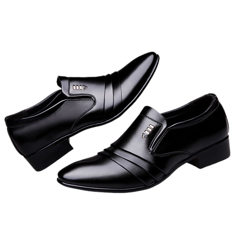 Zapatos de cuero de los hombres de verano transpirable zapatos de los hombres de estilo coreano versátil de moda de los hombres zapatos casuales británicos de negocios formales de aumento de altura zapatos
