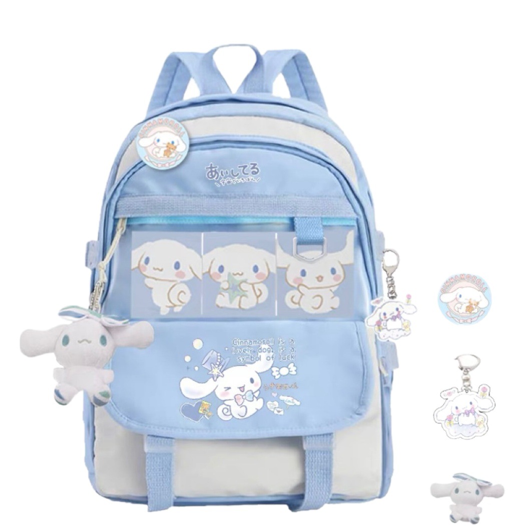 Mochila mujer estudiante universitario escuela secundaria gran capacidad japonés yugui perro simple dibujos animados escuela primaria estudiante mochila campus masculino