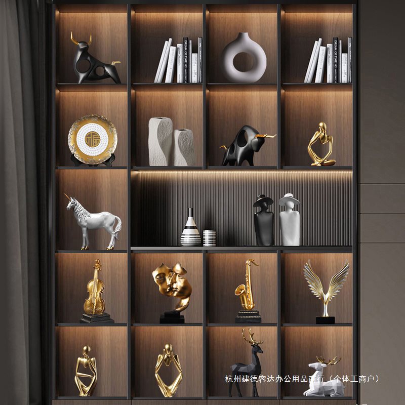 新中式办公室摆件轻奢大气上档次装饰品老板茶室工艺品摆设