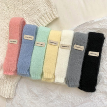 秋冬围巾女2024新款叠戴辣妹穿搭细窄长条围巾毛线针织围脖批发