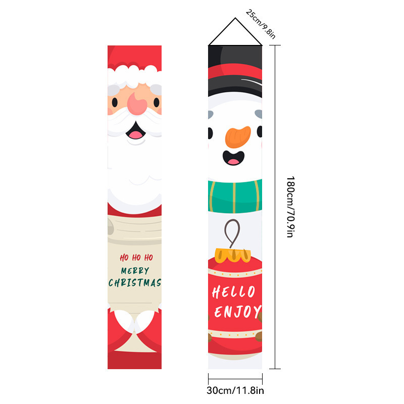 Amazonクロスボーダー新しいクリスマスカプレットドアカーテンお祭り雰囲気アレンジメントクリスマスフラッグ背景布バナー|undefined