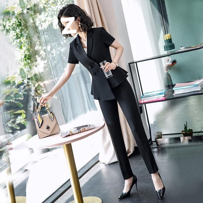 High-End Professional Women's Suits, Fashionable Short-Sleeved Suits, Women's Summer Thin Suits, Formal Suits, Women's Work Clothes