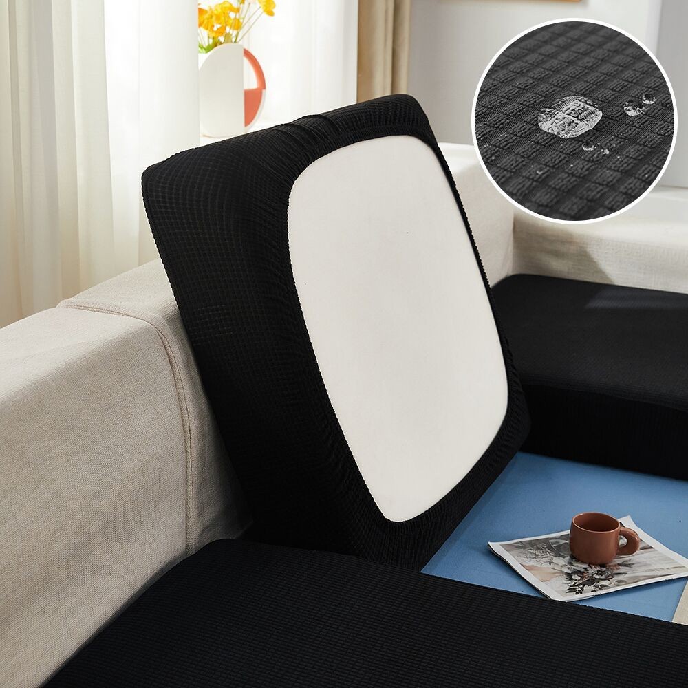 Funda de sofá elástica tipo waffle repelente al agua, funda de cojín de sofá de cobertura completa, funda de sofá estilo nórdico, tela protectora antiarañazos de gato.