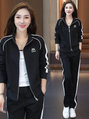 休闲运动服套装女2025年秋季新款时尚减龄修身卫衣阔腿裤两件套