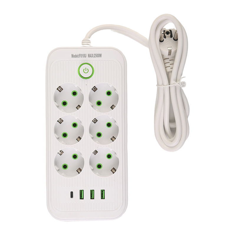 3USB + 1Type-C interfaz de casca negra casca blanca orificio de conexión europea estándar europeo caja de comercio electrónico transfronterizo ruso