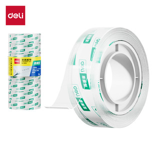 8 Rolls 1 Tube Deli 30064 Stationery Tape 18mm 20Y3 Easy-Tear Student Tape 1.8cm Transparent Tape