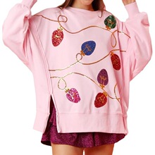 H 36265 Glitter Long Sleeve Sweatshirt ��Ƭ���� ŷ���羳