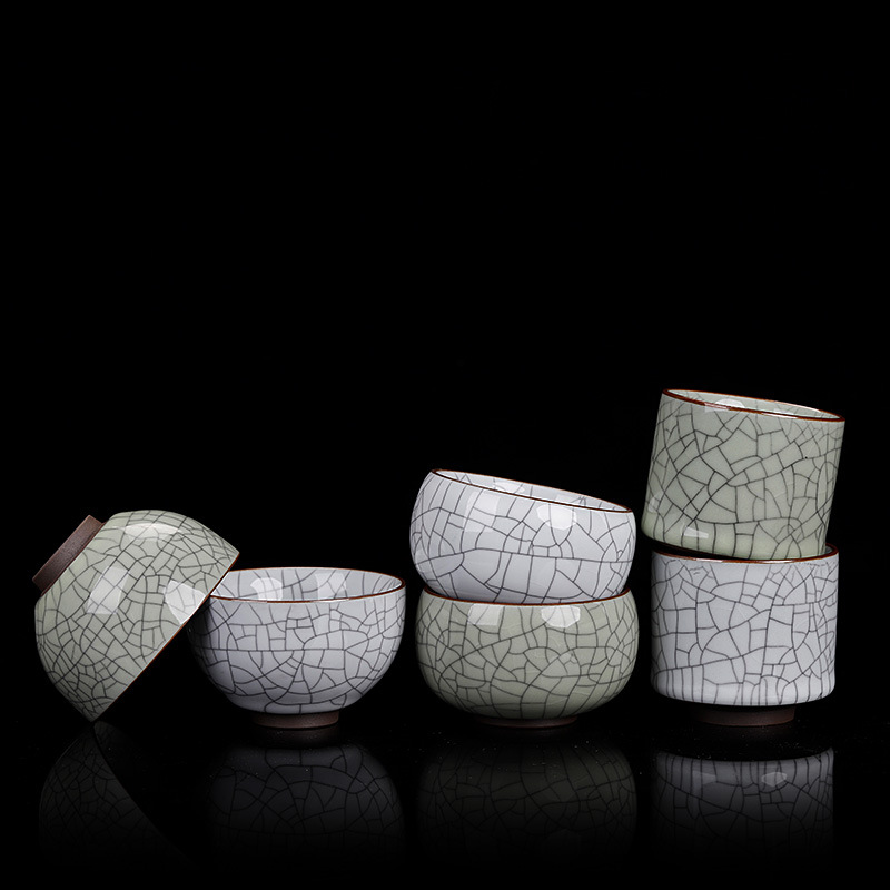 青瓷哥窯開片可養手工主人茶杯品茗杯單個陶瓷功夫茶具茶杯可定制