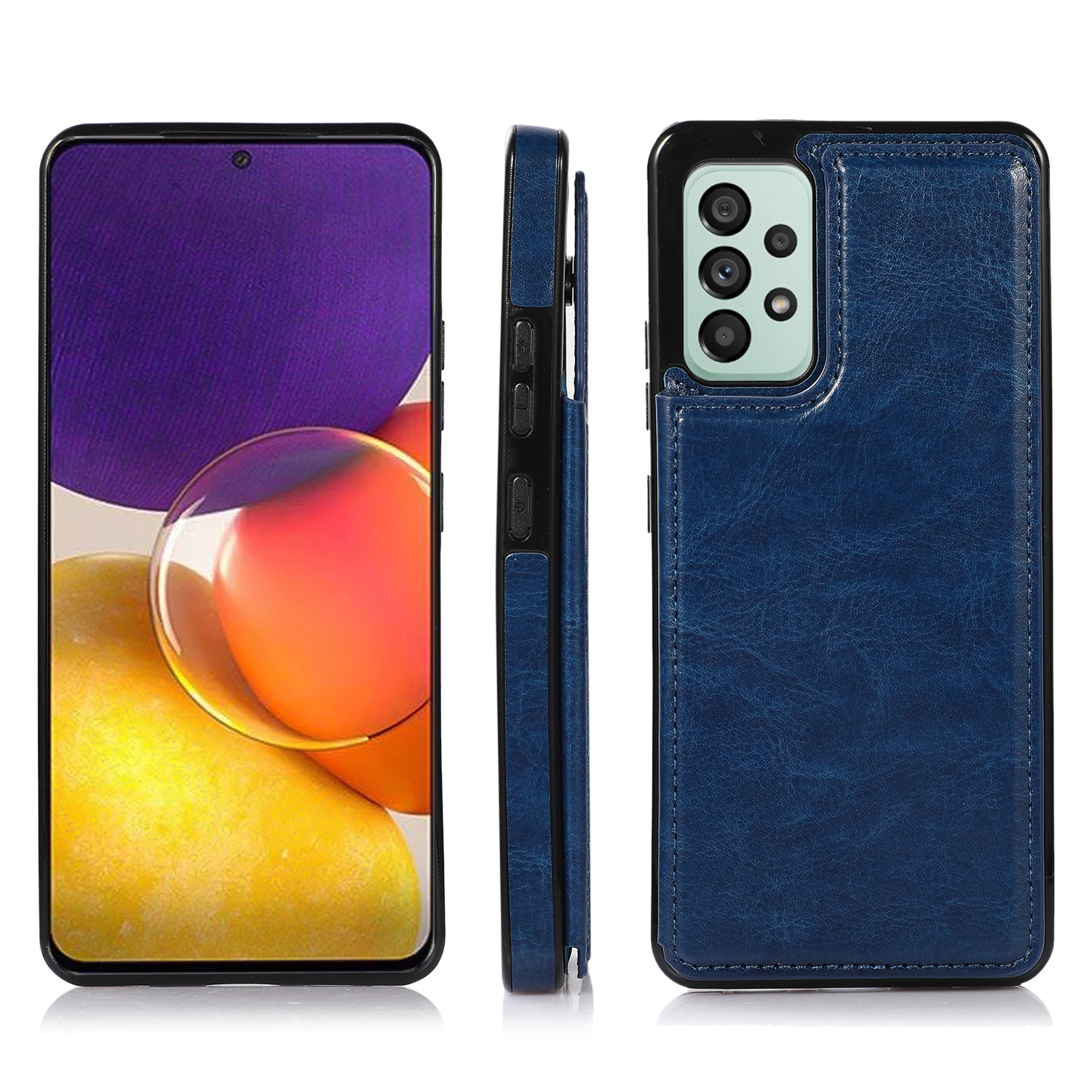 PIXEL9A için uygun çılgın at desenli deri çanta A73 cep telefonu kılıfı A serisi için uygun A55 yaratıcı deri koruyucu kılıf stokta