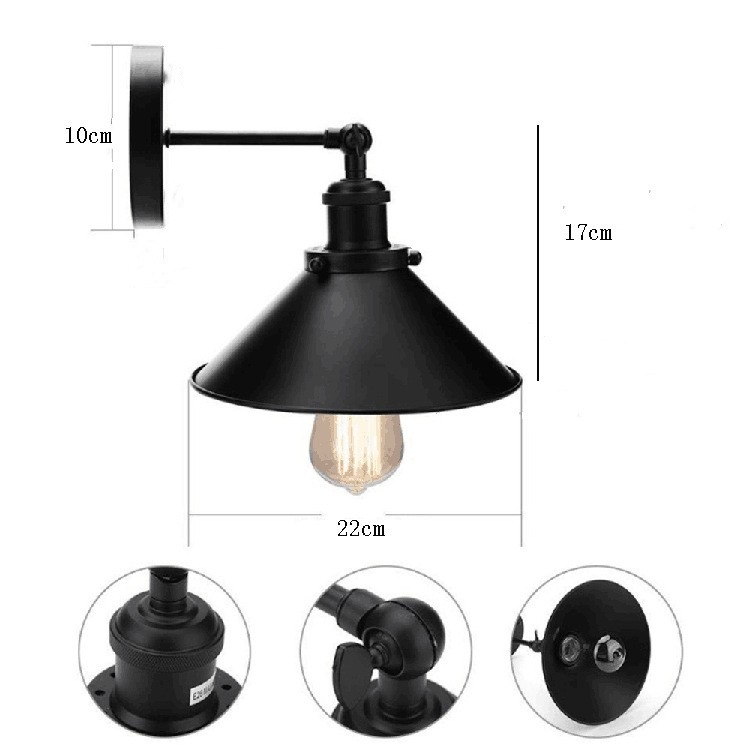 Lámpara de pared de viento industrial retro estilo americano LOFT restaurante bar café estudio cabecera de cama americana plegable bronce lámpara de pared