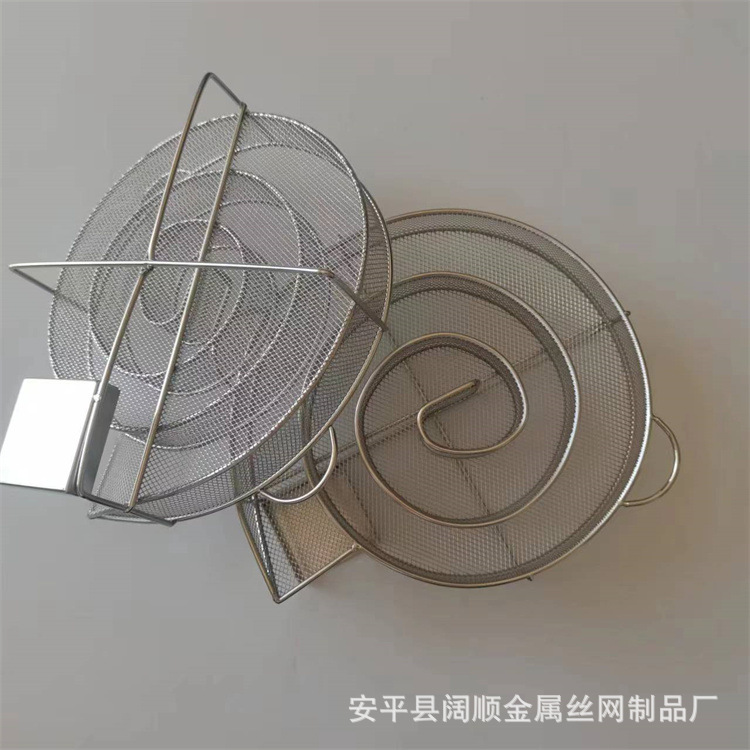 圆形不锈钢烧烤网盘迷宫式冷烟机BBQ蜗牛式网篮厂家现货批发