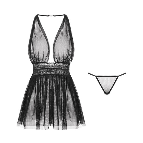 Guiruo Sexy Lingerie Spring and Summer Sexy Large Size Pajamas Backless Suspender Nightgown Women's Home Clothes Suit 630