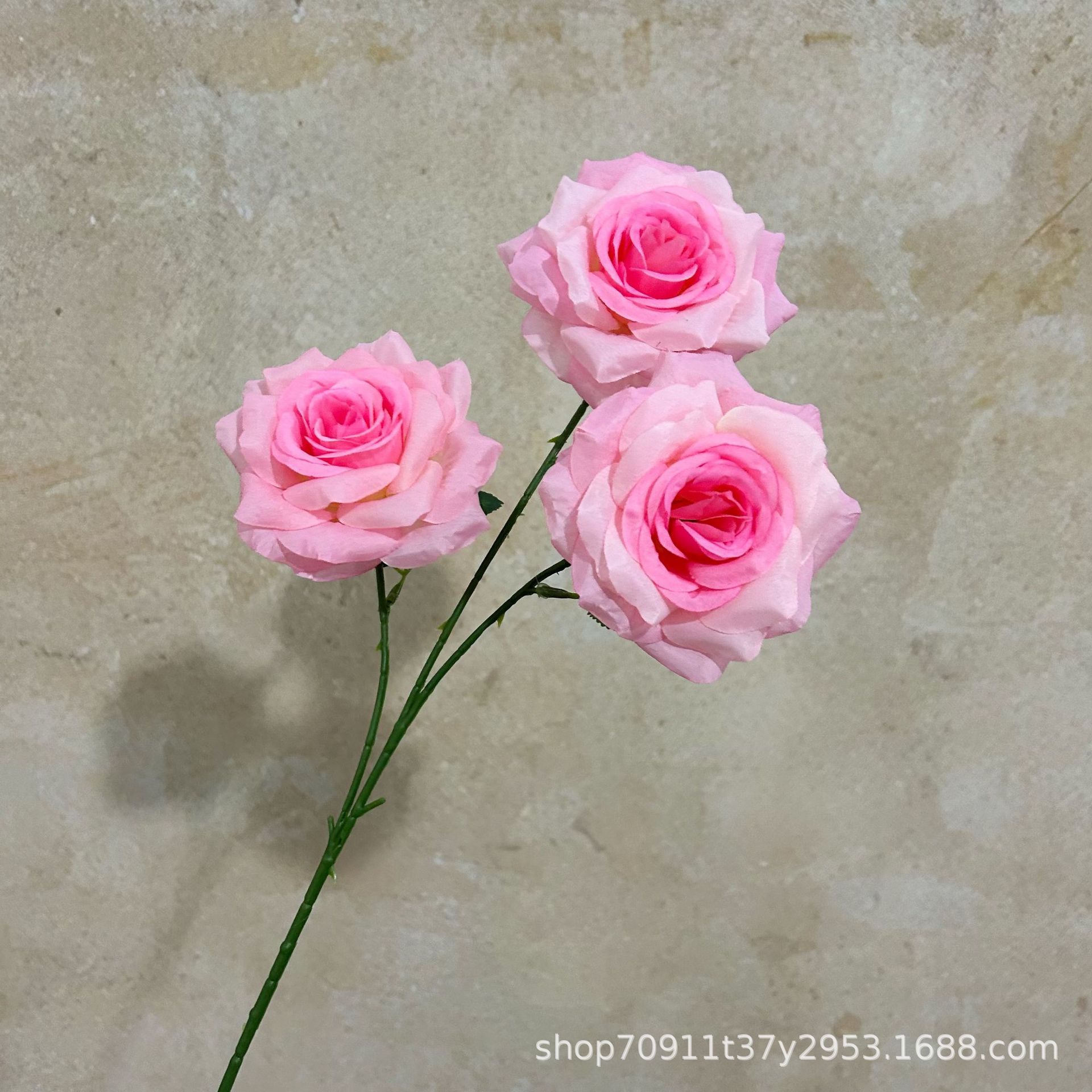 잎이 있는 복숭아 핑크