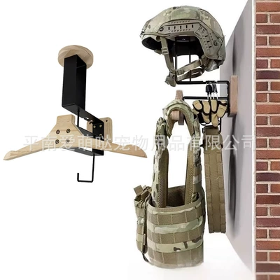 Motosiklet dəbilqə rəfləri Rack Wooden Tactical Equipment