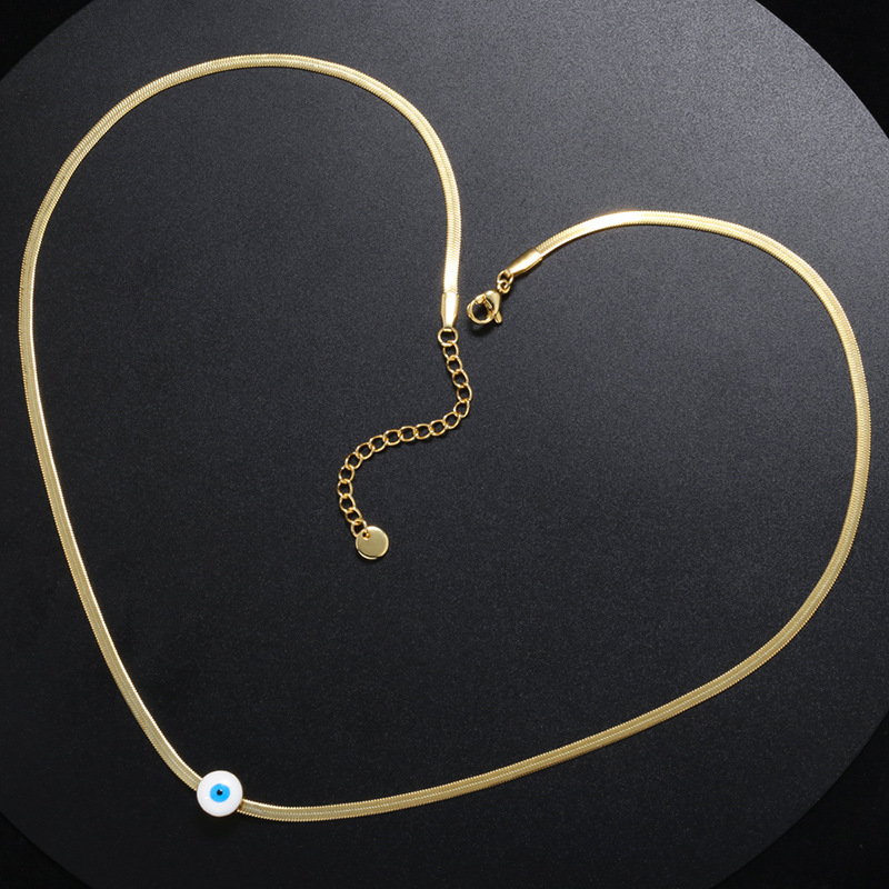 snake chain Chain Type Daily Occasion PVD Coated Devil'S Eye Stainless Steel Fashion Waterproof Non Tarnish 304 Stainless Steel Necklace