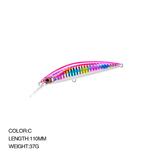 Luya bait hard bait heavy weight sinking minnow 110mm/37g fake bait fish bait factory wholesale M349 large size
